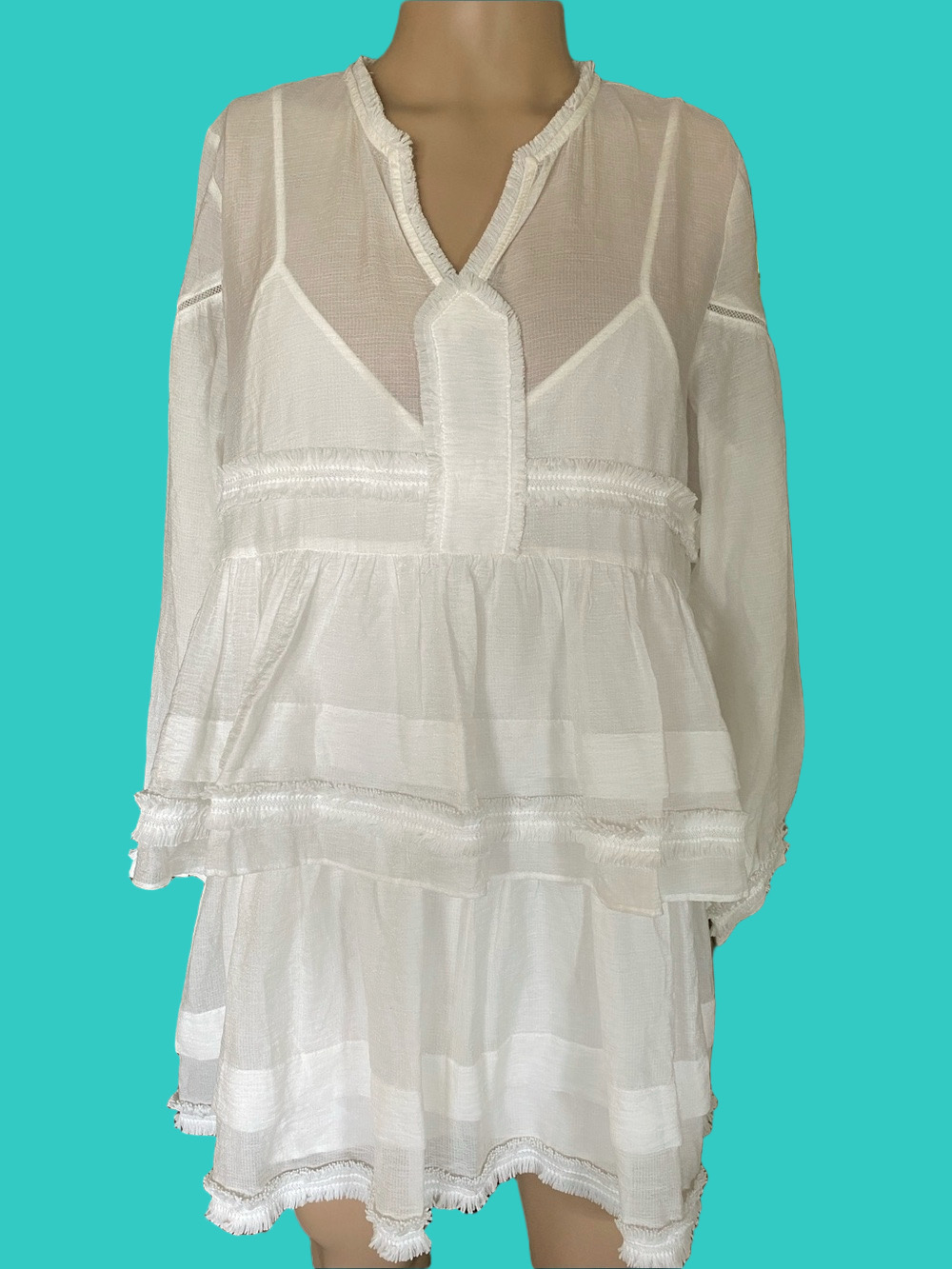 LabelRail x Collyer Twins White Tiered Mini Dress